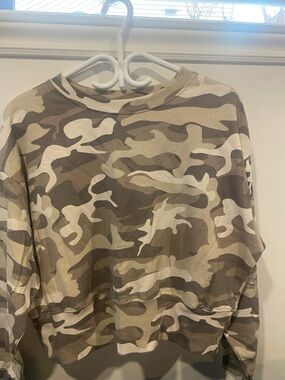 RD Style Taupe Striped Cropped Top